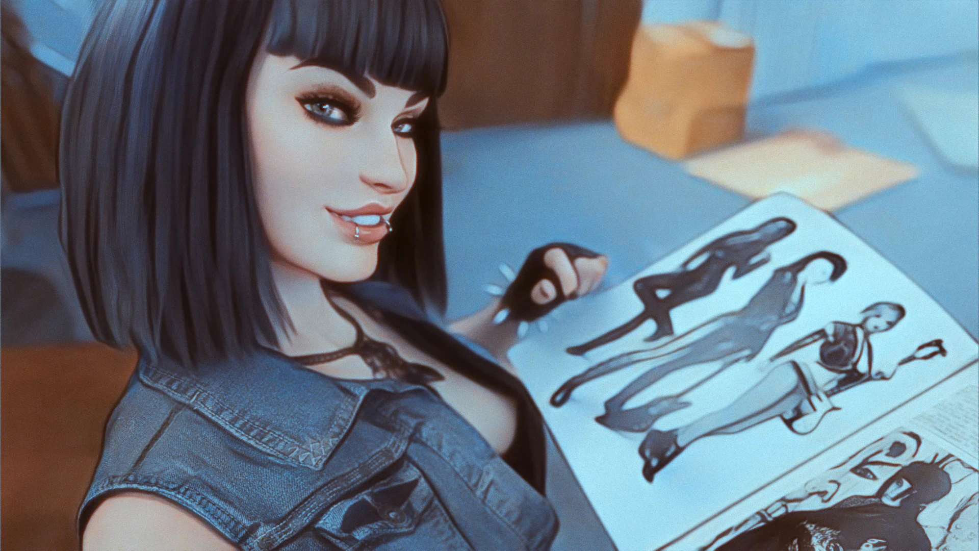 Savannah shows MC a magazine